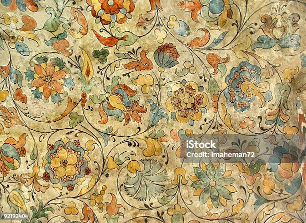 Wzór Na Pułapu Stary Kościół - zdjęcia stockowe i więcej obrazów Wzór kwiatowy - Wzór kwiatowy, Fresk, Antyczny