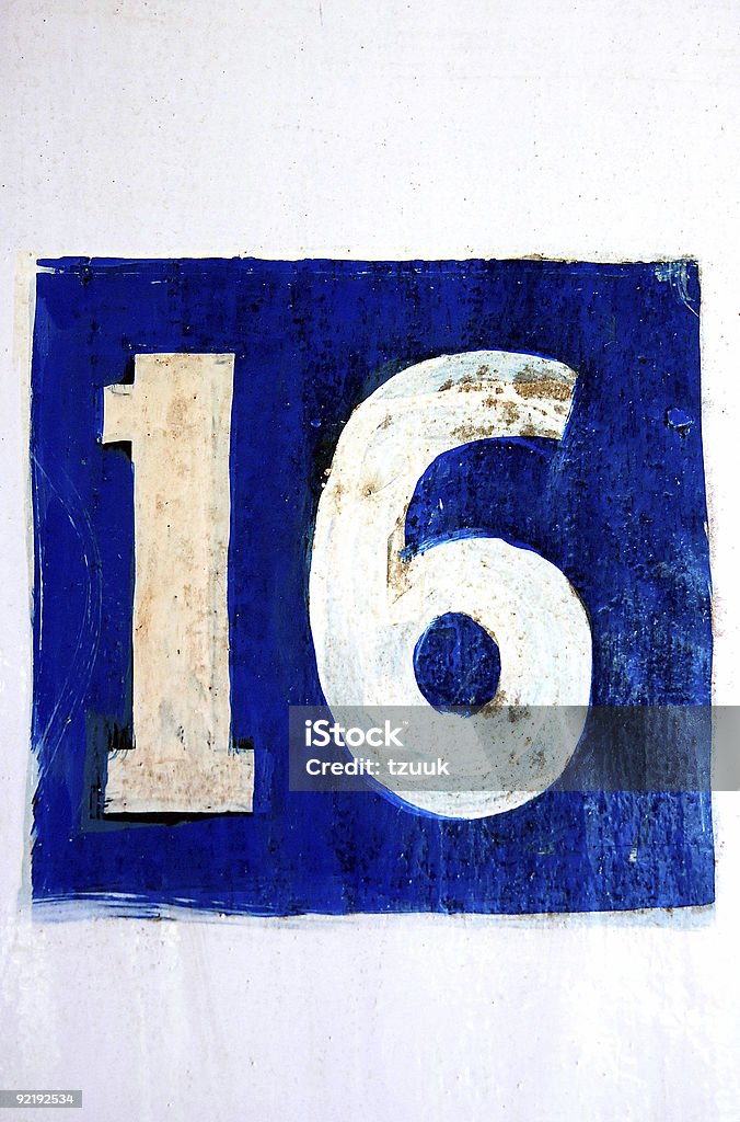 Number 16  16-17 Years Stock Photo