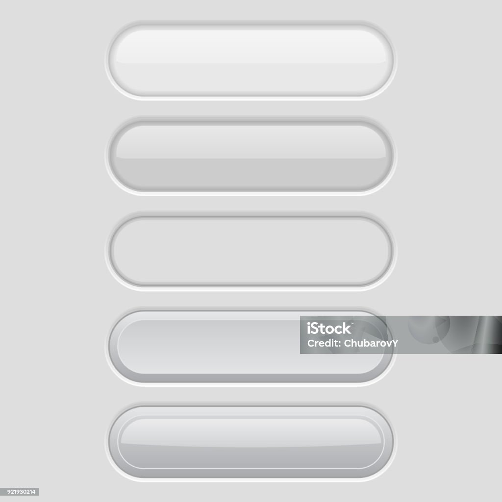 White Oval Buttons Light User Interface Elements Stock Illustration ...