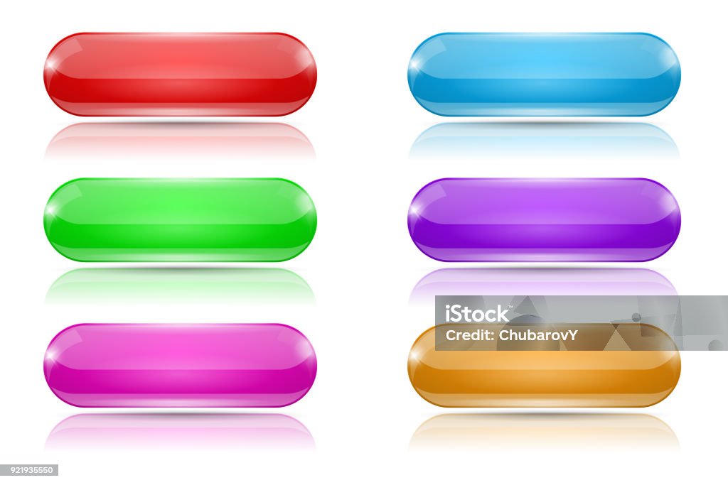 Glass Buttons Colored Set Stock Illustration - Download Image Now ...