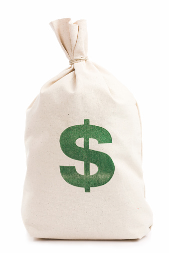Money bag on a white background.