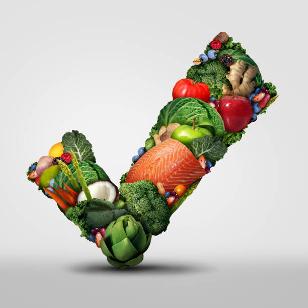 goedgekeurde gezonde voeding - voedselveiligheid stockfoto's en -beelden