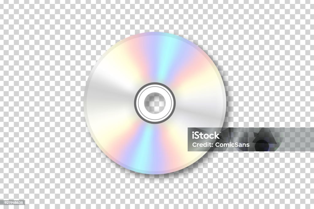 Vector realistic isolated disk for decoration and covering on the transparent background. Compact Disc stock vector