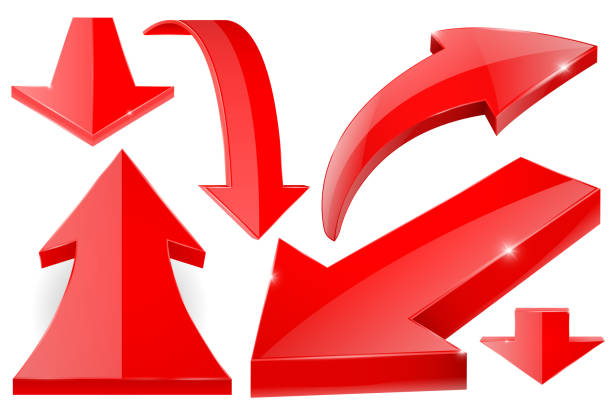 istock Red arrows. Set of red shiny signs 921950478