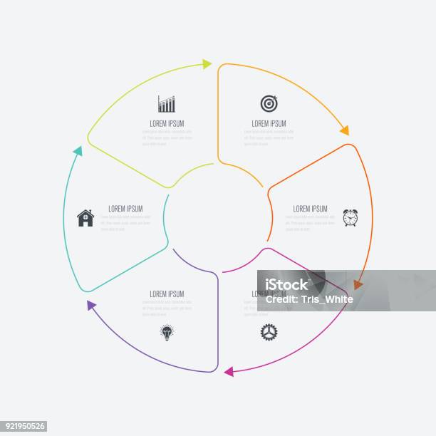 Options De Modèle 6 Dinfographie Avec Cercle Vecteurs libres de droits et plus d'images vectorielles de Chiffre 6 - Chiffre 6, Graphisme d'information, Cercle