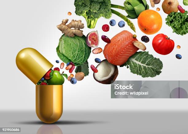 Vitamins Supplements Stock Photo - Download Image Now - Vitamin, Nutritional Supplement, Food