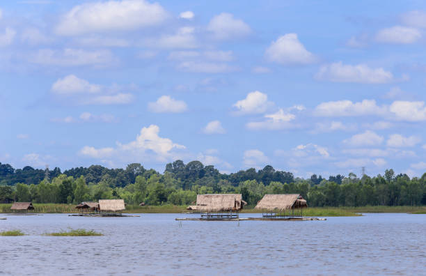istock House raft floating in the lake 921950694