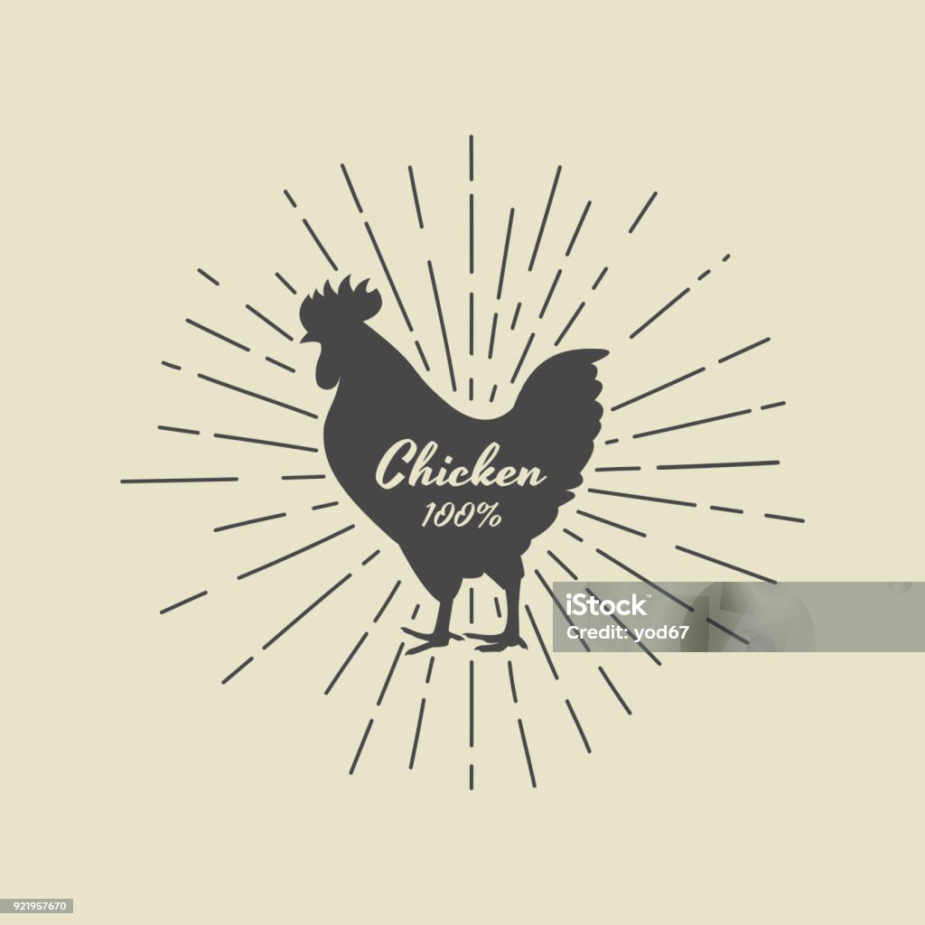 Vecteur du lettrage dans la silhouette de poulet. Illustration vectorielle pour l’épicerie, magasins de viande, d’emballage et la publicité. Illustration simple vectoriels éditables de couches. - clipart vectoriel de Icône libre de droits