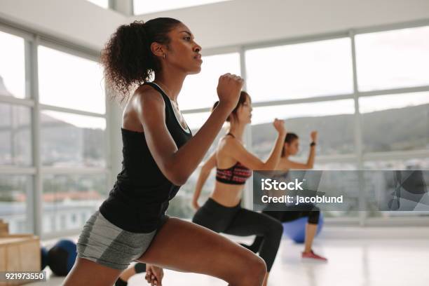 Females Working Out Together In The Health Studio Stock Photo - Download Image Now - Effort, Tall - High, Exercising