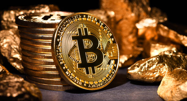 Bitcoin minería - foto de stock