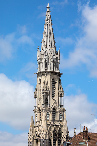 The magnificent spire of the Sacre Coeur de Lille in France.