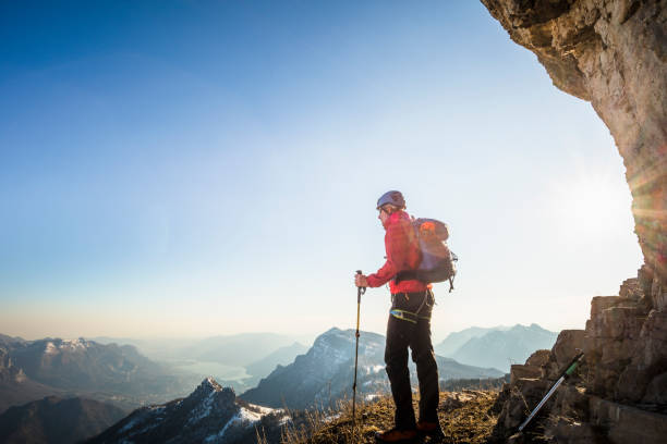 istock Mountaineer enjoying mountains view 921984440