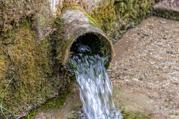 istock Fresh water runs out of a steel pipe 922007246