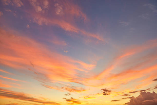 sunset sky background sunset sky background cirrus stock pictures, royalty-free photos & images