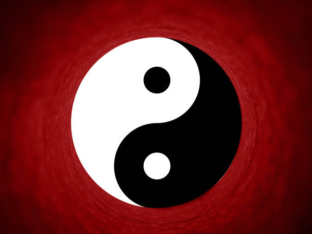 yin yang symbol - tao symbol imagens e fotografias de stock