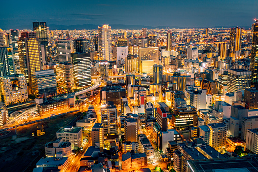 Aerial view of Osaka, Japan