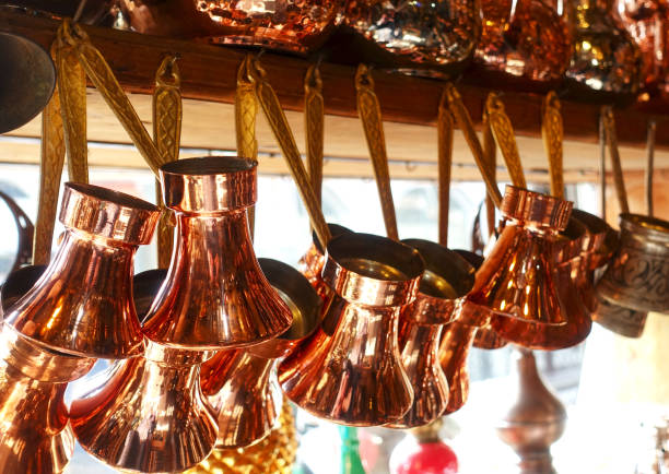 istock Copper coffee pots in the market 922023038