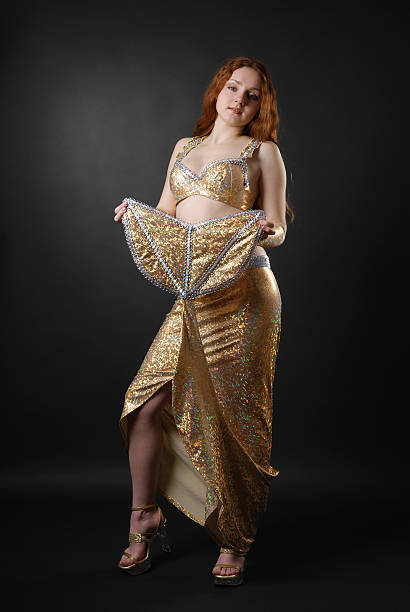 istock Mermaid with long red hair, rear view 92203312