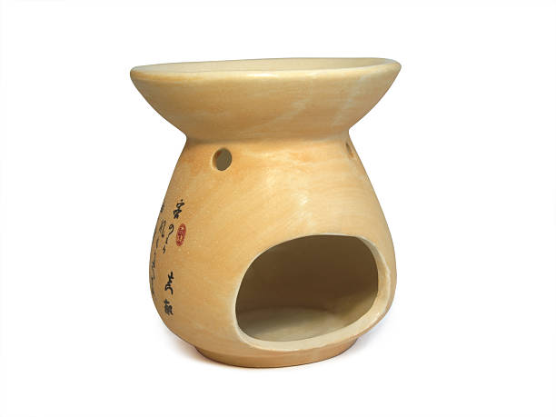 ceramic japanese aroma candlestick isolated stock photo