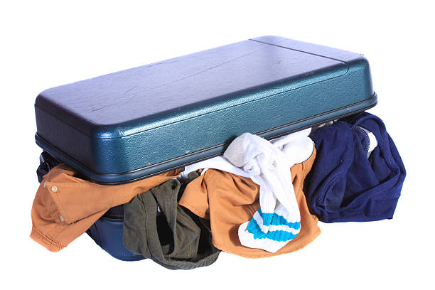 istock Open Luggage with underwear hanging out 92203845