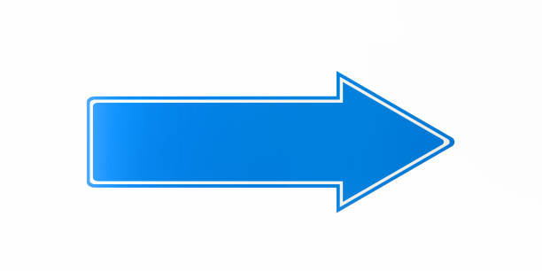 znak kierunku w kształcie niebieskiej strzałki na białym tle - road sign sign blue blank zdjęcia i obrazy z banku zdjęć