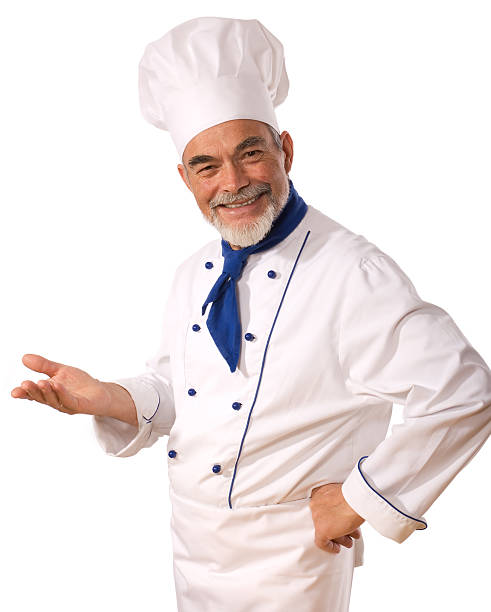 istock Smiling man in chef's uniform over a white background 92204295