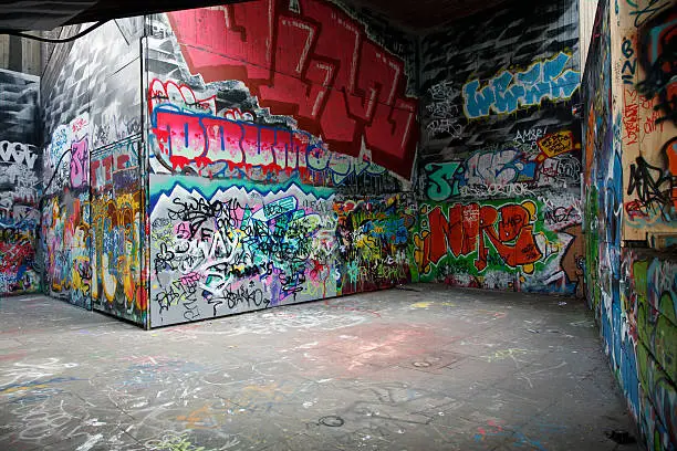 Photo of Walls painted with colorful graffiti