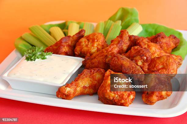 Hot Spicy Buffalo Wings Stock Photo - Download Image Now - Animal Body Part, Animal Wing, Appetizer