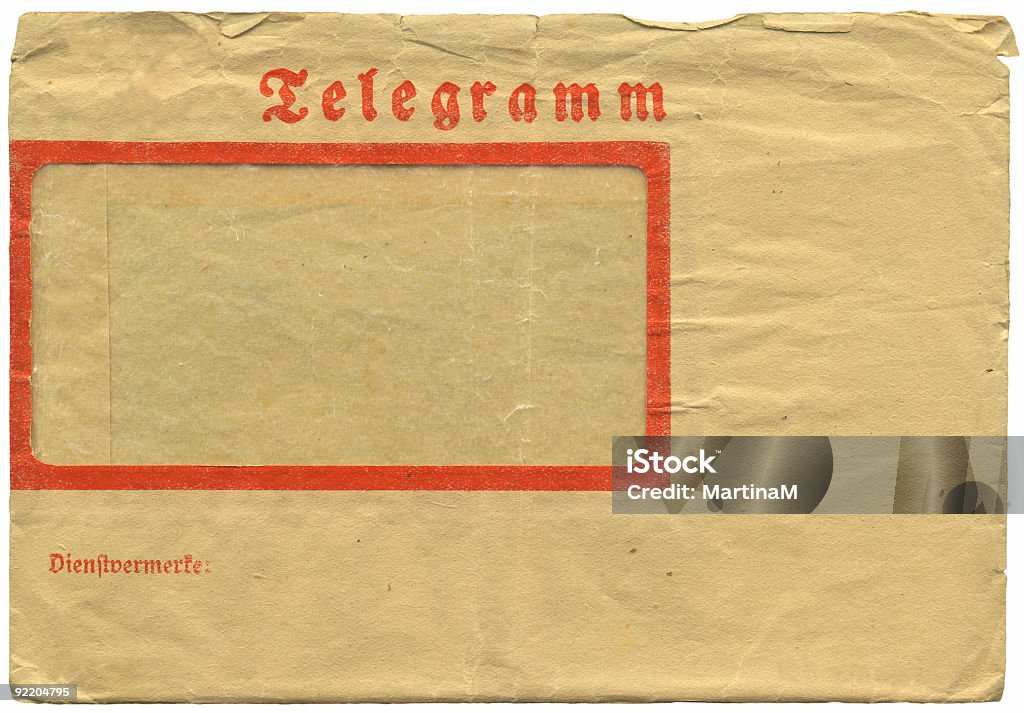 Vintage niemiecki telegram Koperta - Zbiór zdjęć royalty-free (Telegram)