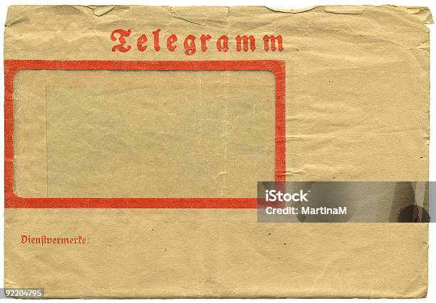 Vintage Niemiecki Telegram Koperta - zdjęcia stockowe i więcej obrazów Telegram - Telegram, Kultura niemiecka, Bez ludzi