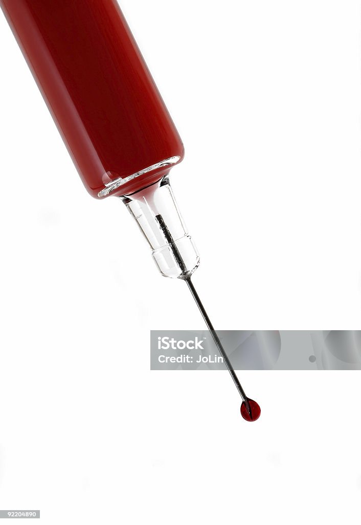 Entrega de sangue com Seringa - Foto de stock de Cuidado royalty-free