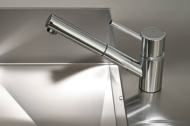 istock A silver metal sink faucet, no water 92204954