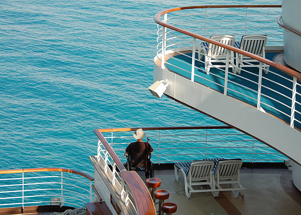 Disabled passenger accomodations on cruise ship stock photo