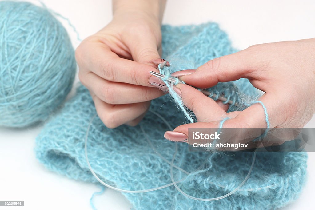 Tricotar um pulôver - Royalty-free Agulha - Loja de Miudezas Foto de stock