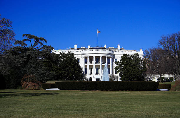 istock View of White House with clear blue sky 92205749