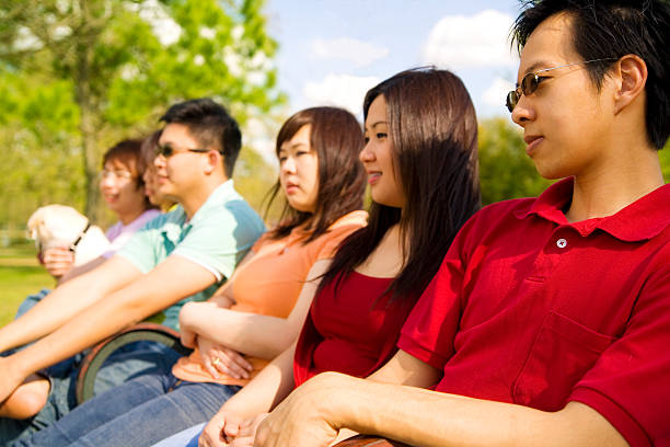 istock Group Of Teens Enjoying Outdoor 92205786