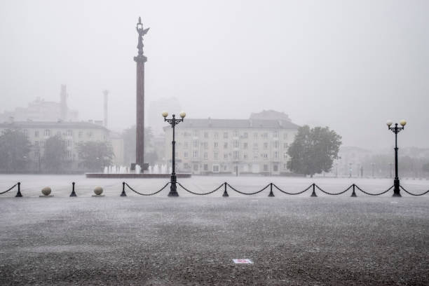 A heavy rain on the embankment of Novorossiysk. Heavy rain A heavy rain on the embankment of Novorossiysk. Heavy rain. gladstone new jersey stock pictures, royalty-free photos & images