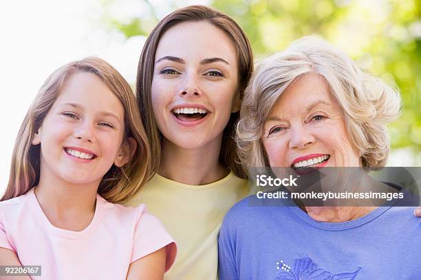 Grandmother With Daughter And Grandchild Stock Photo - Download Image Now - 30-39 Years, 70-79 Years, Active Seniors