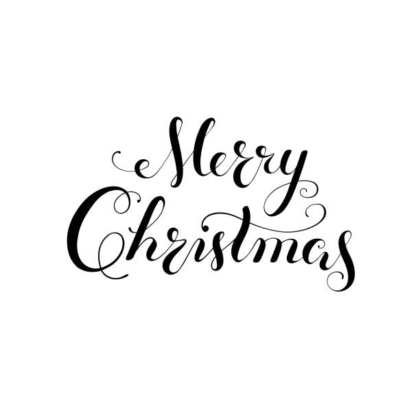 Merry Christmas calligraphy Lettering. Template Creative typography for Holiday Greeting Design. - ilustração de arte vetorial