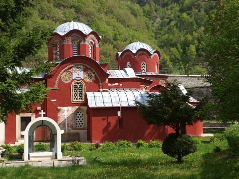 Building from monastic complex that includes the wooden buildings of Sapanta-Peri Monastery, Maramures, Romania.