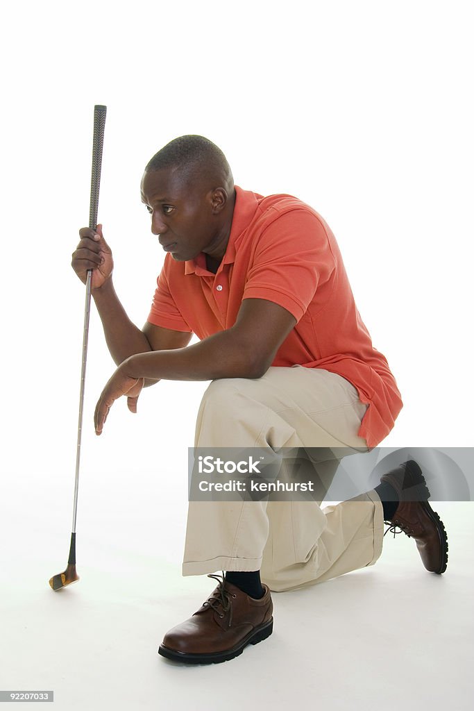 Hombre afroamericano con Club de Golf - Foto de stock de Adulto libre de derechos