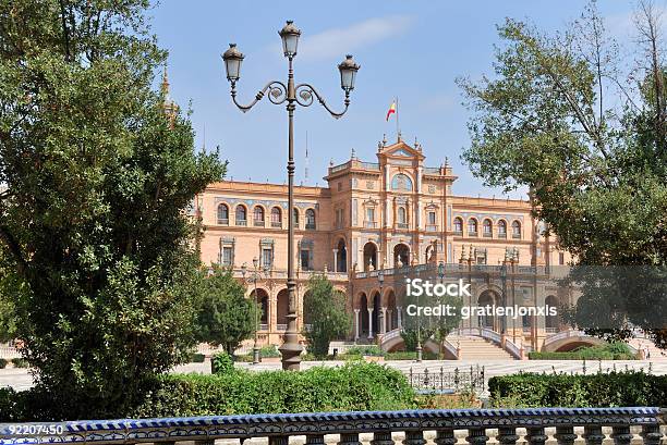 Plaza De España Sevilla Foto de stock y más banco de imágenes de Arquitectura - Arquitectura, Baldosa, Ciudad