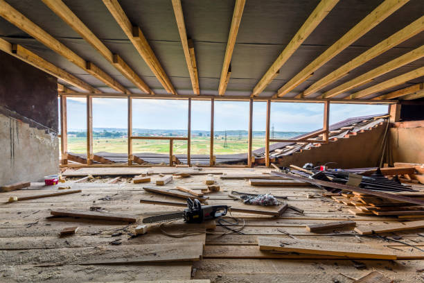 istock New residential construction home framing. Interior framing of a new house under construction 922081772