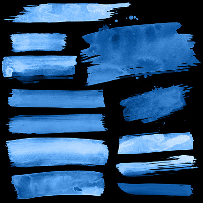 Blue paint strokes on a black background
