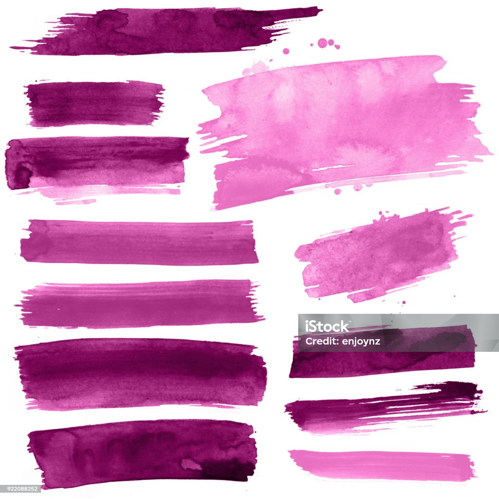 Paint strokes Pink paint strokes on a white background Paintbrush Stock Photo