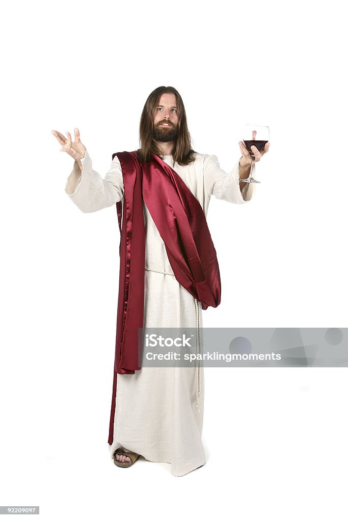Jesus Holding Wein - Lizenzfrei Schärpe Stock-Foto