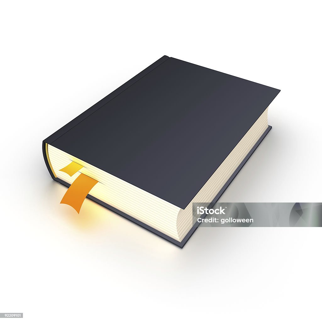 Libro con segnalibro - Foto stock royalty-free di Colore nero