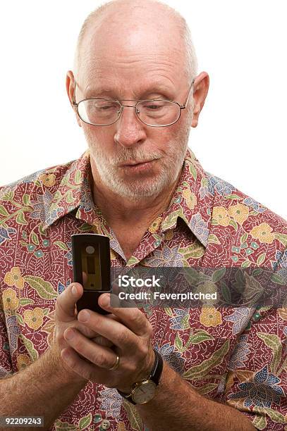 Senior Man And Cell Phone Stock Photo - Download Image Now - Active Seniors, Adult, Adults Only