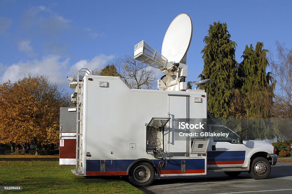 TV Nachrichten Truck - Lizenzfrei Fernseher Stock-Foto