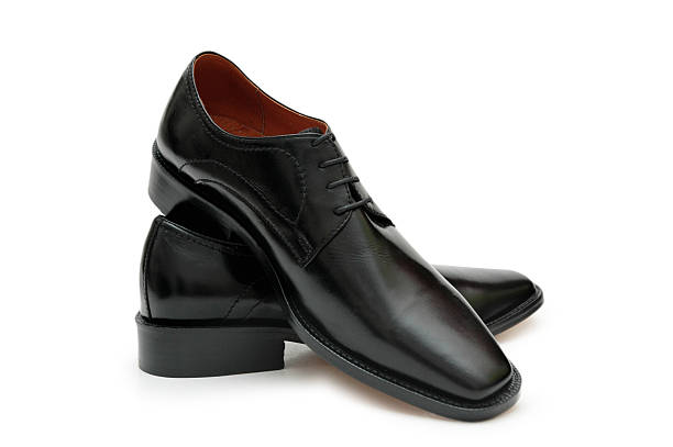 istock Black male shoes isolated on the white 92209475